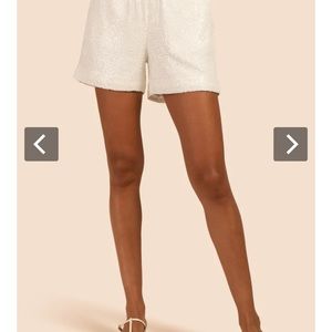 Trina Turk classic white sequins shorts Size M NWT
